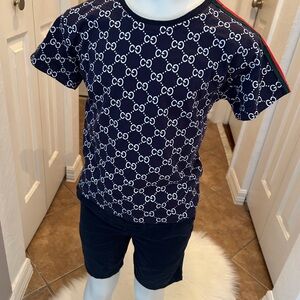 Navy Logo Print T-Shirt